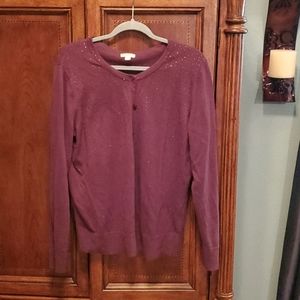 Wine color cardigan with bead detail